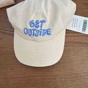Cream "Get Outside" Embroidered Baseball Cap NWT